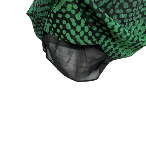 Theory 100% Silk Green Dot-Print Lined Camisole Top Spaghetti Straps Size P/XS - Picture 10 of 15